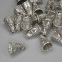 Findings End Cap, Diameter 11x9mm, Hole Diameter 1.6mm-7mm, Silver-Coloured Metal, Pack 20g+/-, 23pcs+
