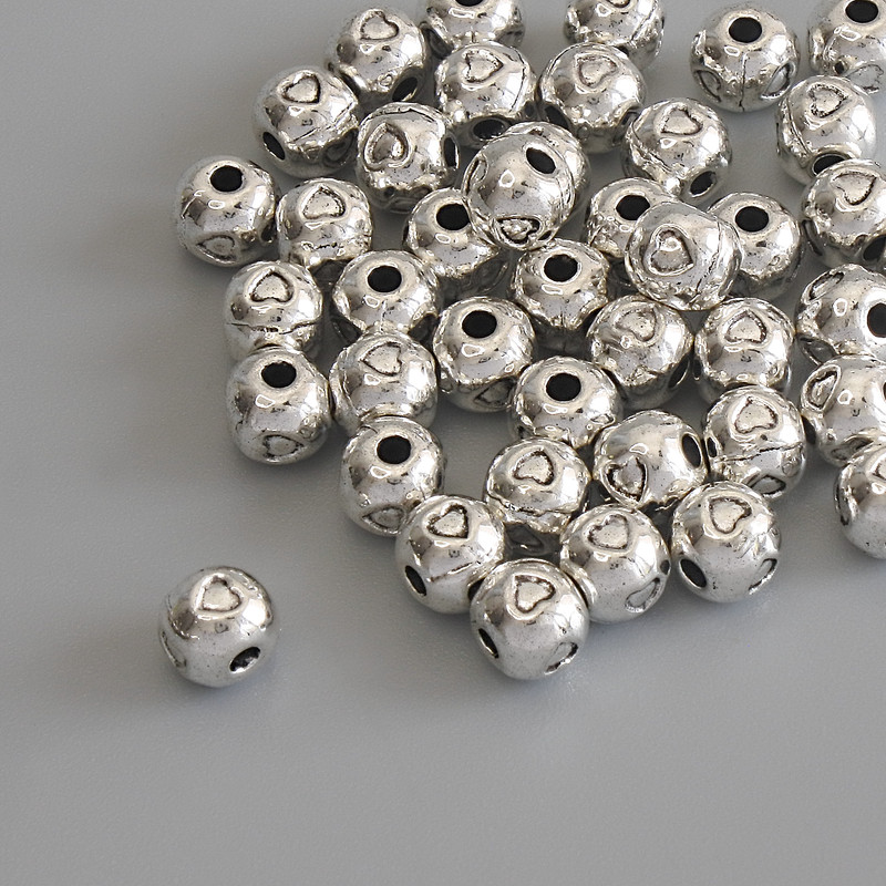 Findings Spacer Bead, Silver-Coloured Metal, Diameter 5x4.5mm+/-, Hole Diameter 1.5mm+/-, Pack of 44pcs
