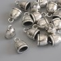 End Cap, Silver-Coloured Metal, Diameter 13x9mm+/-, Pack of 17pcs