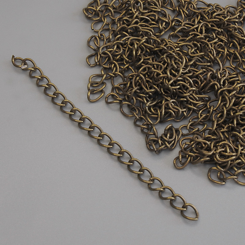 Findings Extra Extension Chain 7cm +/- bronze metal colour pack. (34g +/-)