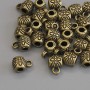 Findings Bail bronze metal colour, size 8.5x6mm+/- holes, diameter 2.8mm+/-, diameter 1.8mm+/- pack 20g (~28pcs)