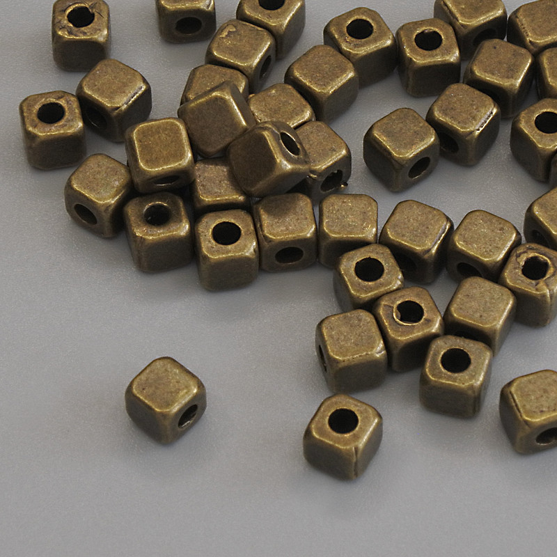Findings Spacer Bead bronze metal colour, diameter 4x4mm+/- hole diameter 2mm+/- pack of 42pcs