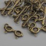 Pendant Charm Glasses bronze metal colour, diameter 23x9mm+/- pack of 15pcs