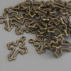 Pendant Charm Cross bronze metal colour, diameter 21x15mm+/- pack of 23pcs