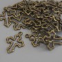 Pendant Charm Cross bronze metal colour, diameter 21x15mm+/- pack of 23pcs