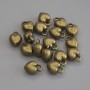 Pendant Charm Heart bronze metal colour, diameter 9x7mm+/- pack of 18pcs