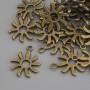 Pendant Charm Sun bronze metal colour, diameter 18x15mm+/- pack of 22pcs
