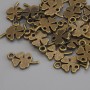Pendant Charm Clover bronze metal colour, diameter 16x9mm+/- pack of 25pcs
