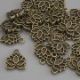 Pendant Charm Lotus bronze metal colour, diameter 13x11mm+/- pack of 21pcs