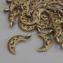Moon Pendant Charm, Bronze Metal Colour, Diameter 19x10mm+/- Pack of 18pcs
