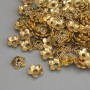 Bead Cap Finding, Gold Metal Colour, Diameter 7.5x1mm+/-, Hole Diameter 1.7mm+/-, Pack of 20g (~87pcs)