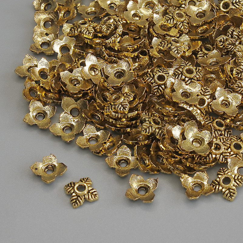 Bead Cap Finding, Gold Metal Colour, Diameter 5x1mm+/-, Hole Diameter 1mm+/-, Pack of 20g (~160pcs)