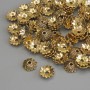 Bead Cap Finding, Gold Metal Colour, Diameter 7x1mm+/-, Hole Diameter 1mm+/-, Pack of 20g (~86pcs)