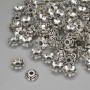 Bead Cap Finding, Silver Metal Colour, Diameter 6.5x1mm+/-, Hole Diameter 1.8mm+/-, Pack of 20g (~88pcs)