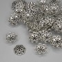 Bead Cap Finding, Metal Colour Silver, Diameter 10mm+/- Hole Diameter 1.5mm+/- Pack 20g (~55pcs)