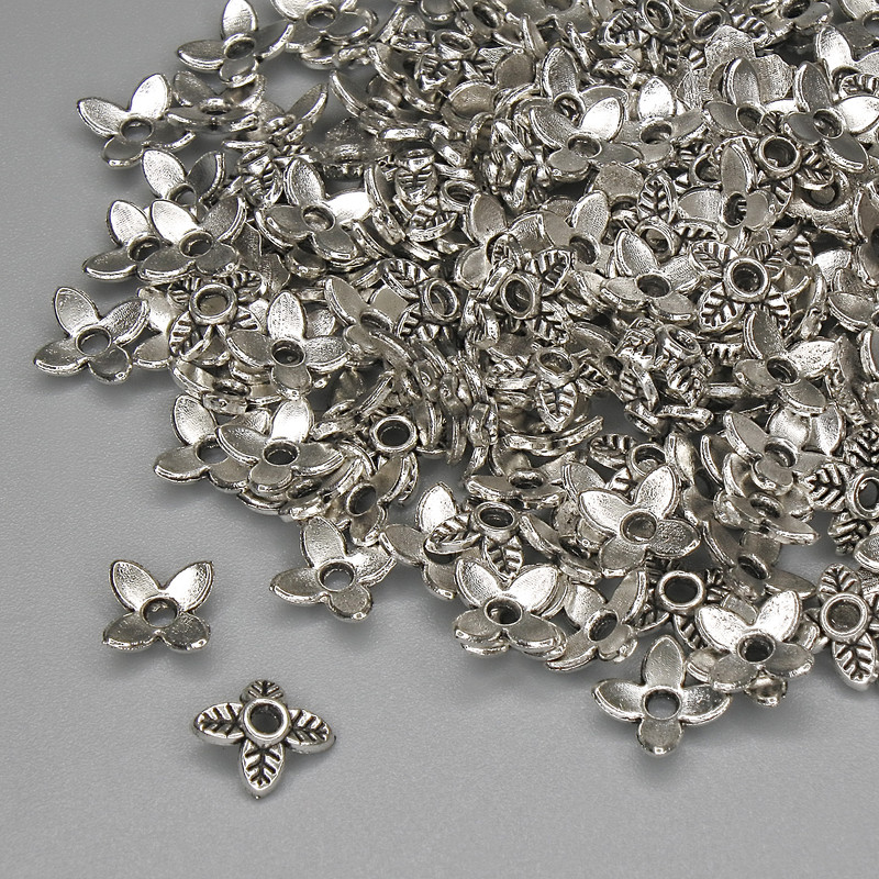 Bead Cap Finding, Metal Colour Silver, Diameter 7×1mm+/- Hole Diameter 1.5mm+/- Pack 20g (~159pcs)