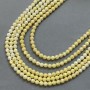 Czech Crystal Beads yellow multicolour with petrol-effect coating on a strand, faceted round bead, diameter 6mm +/-, length 38cm +