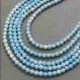 Czech Crystal Beads blue multicolour with petrol-effect coating on a strand, faceted round bead, diameter 6mm +/-, length 38cm +