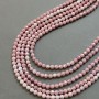 Czech Crystal Beads pink multicolour with petrol-effect coating on a strand, faceted round bead, diameter 6mm +/-, length 38cm +