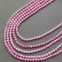 Czech Crystal Beads pink with petrol-effect coating on a strand, faceted round bead, diameter 6mm +/-, length 38cm +