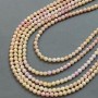 Czech Crystal Beads multicolour with petrol-effect coating on a strand, faceted round bead, diameter 6mm +/-, length 38cm +