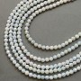 Czech Crystal Beads blue multicolour with petrol-effect coating on a strand, faceted round bead, diameter 6mm +/-, length 38cm +