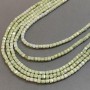 Czech Crystal Beads Light Green with Petrol Coating on Thread, Faceted Cube, Diameter 4x4mm +/-, Length 38cm +
