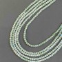 Czech Crystal Beads, Lettuce Green with Petrol Coating, Faceted Cube on Thread, Diameter 4x4mm +/-, Length 38cm +