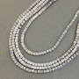 Czech Crystal Beads, Grey with Petrol Coating, Faceted Cube on Thread, Diameter 4x4mm +/-, Length 38cm +