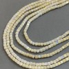 Czech Crystal Beads Yellow with Petrol Coating on Thread, Faceted Cube, Diameter 4x4mm +/-, Length 38cm +
