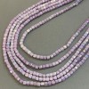 Purple Czech Crystal Beads with Petrol Iridescent Coating on Thread, Faceted Cube, Diameter 4x4mm +/-, Length 38cm +
