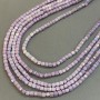 Purple Czech Crystal Beads with Petrol Iridescent Coating on Thread, Faceted Cube, Diameter 4x4mm +/-, Length 38cm +