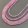 Czech Crystal Beads Pink with Petrol Iridescent Coating on Thread, Faceted Cube, Diameter 4x4mm +/-, Length 38cm +