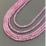 Czech Crystal Beads Pink with Petrol Iridescent Coating on Thread, Faceted Cube, Diameter 4x4mm +/-, Length 38cm +