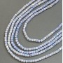 Light Blue Czech Crystal Beads with Petrol Iridescent Coating on Thread, Faceted Cube, Diameter 4x4mm +/-, Length 38cm +