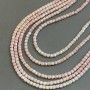 Czech Crystal Beads Pink with Petrol Iridescent Coating on Thread, Faceted Cube, Diameter 4x4mm +/-, Length 38cm +