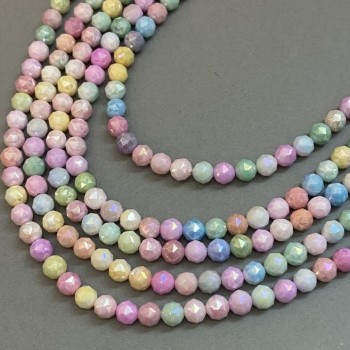 Czech Crystal Beads Multicolour on Thread, Faceted Round, Diameter 8mm +/-, Length 38cm +