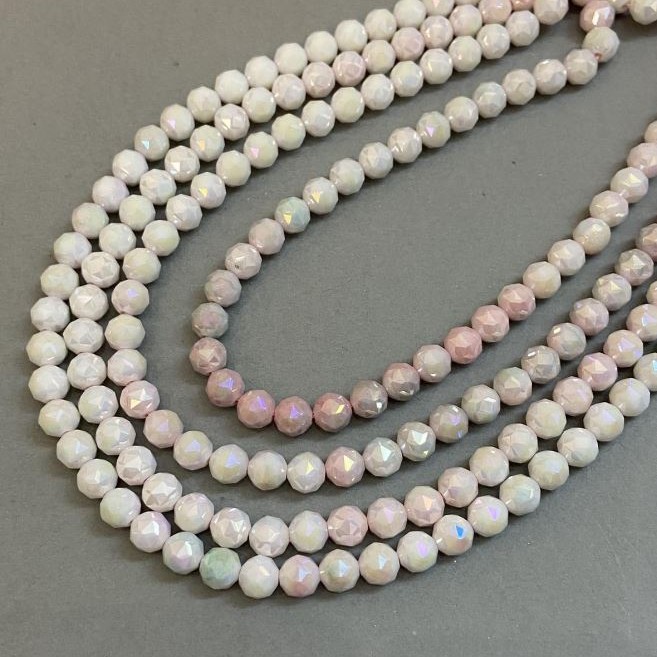 Czech Crystal Beads, Multicolour, Faceted Round on Thread, Diameter 8mm +/-, Length 39cm +