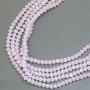 Czech Crystal Beads on Fishing Line, Matte Pink, Faceted Rondelle, Diameter 6x5mm +/-, Length 41cm +