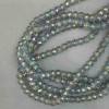 Czech Crystal Beads on Fishing Line, Grey Transparent with Petrol-Tone Coating, Faceted Rondelle, Diameter 8x6mm +/-, Length 38cm +