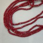 Czech Crystal Beads on Fishing Line, Matte Red, Faceted Rondelle, Diameter 6x5mm +/-, Length 40cm +
