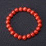 Sponge Coral Smooth Round Bead Bracelet, diameter 8mm, elastic