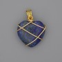 Heart Pendant, Wire-Wrapped Lapis Lazuli, 21x21mm+-, Diameter 30mm+