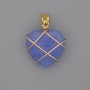 Heart Pendant, Wire-Wrapped Aquamarine, 21x21mm+-, Diameter 30mm+