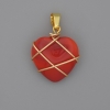 Wire-Wrapped Heart Pendant Tourmaline, 21x21mm+-, diameter 30mm+