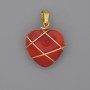 Wire-Wrapped Heart Pendant Tourmaline, 21x21mm+-, diameter 30mm+