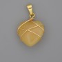 Heart Pendant, Wire-Wrapped Citrine, 21x21mm+-, Diameter 30mm+
