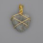 Heart Pendant, Wire-Wrapped Labradorite, 21x21mm+-, Diameter 30mm+