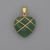 Heart Pendant Wire-Wrapped Chrysoprase 21x21mm+-, diameter 30mm+