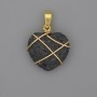 Heart Pendant in Wire-Wrapped Lava Stone 21x21mm+-, diameter 30mm+